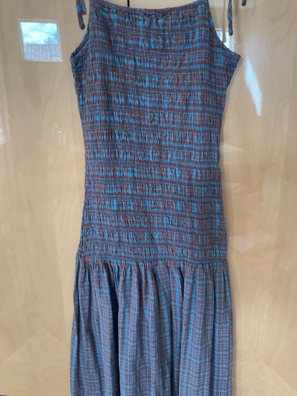 Topshop midi dress blue plaid - Picture 5 of 5